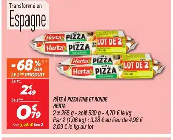 Netto HERTA Pâte à pizza fine et ronde offre