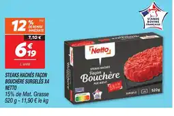 Netto NETTO Steaks hachés façon bouchere surgelės x4 offre
