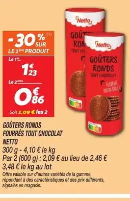 Netto NETTO Goûters ronds fourrés tout chocolat offre