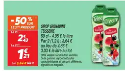 Netto TEISSEIRE Sirop grenadine offre
