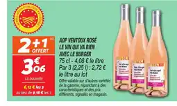 Netto Aop ventoux rosé le vin qui va bien avec le burger offre