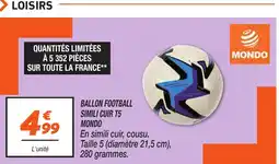 Netto Ballon football simili cuir t5 offre