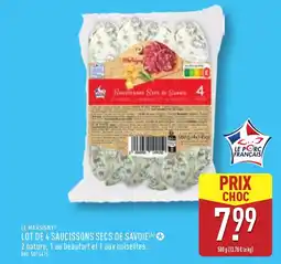ALDI LE MARSIGNY Lot de 4 saucissons secs de savoie offre