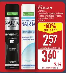 ALDI NARTA Deodorant offre