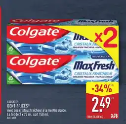 ALDI COLGATE Dentifrices offre