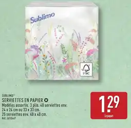 ALDI SUBLIMO Serviettes en papier offre