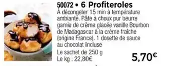 Thiriet 6 profiteroles offre