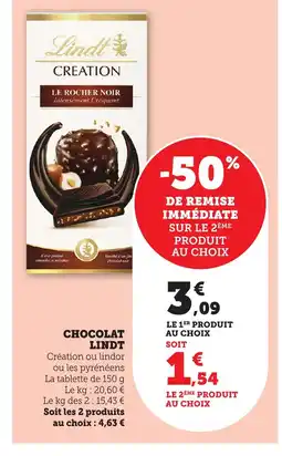 Bi1 LINDT Chocolat offre