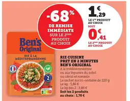 Bi1 BEN'S ORIGINAL Riz cuisine pret en 2 minutes offre