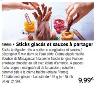 Thiriet Sticks glacés et sauces à partager offre