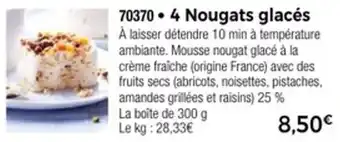 Thiriet 4 nougats glacés offre