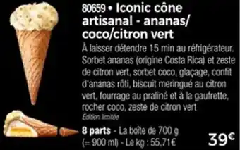 Thiriet Iconic cône artisanal ananas coco citron vert offre