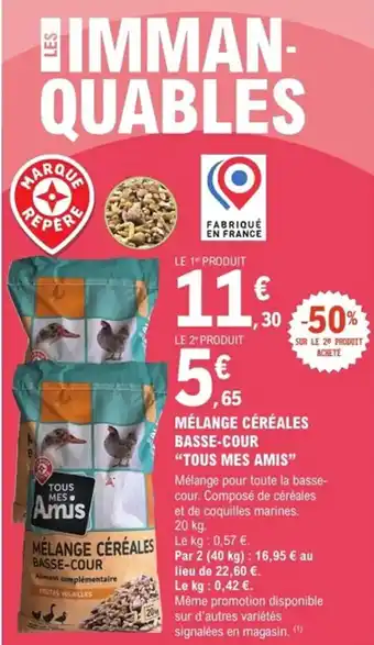 E.Leclerc Jardi "TOUS MES AMIS" Mélange céréales basse-cour offre