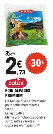 E.Leclerc Jardi ZOLUX Foin alpages premium offre