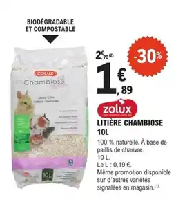 E.Leclerc Jardi ZOLUX Litière chambiose offre