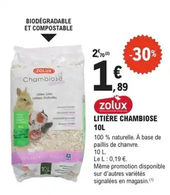 E.Leclerc Jardi ZOLUX Litière chambiose offre