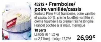 Thiriet Framboise poire vanillée cassis offre