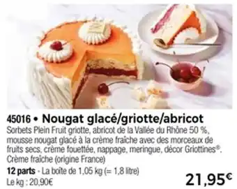 Thiriet Nougat glacé griotte abricot offre