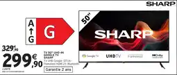 Intermarché Hyper SHARP Tv 50" uhd 4k google tv offre