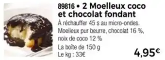 Thiriet 2 moelleux coco et chocolat fondant offre