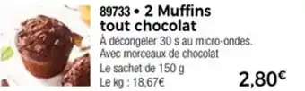Thiriet 2 muffins tout chocolat offre