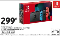 Intermarché Hyper NINTENDO SWITCH Console avec manettes joy-con bleu néon / rouge néon offre