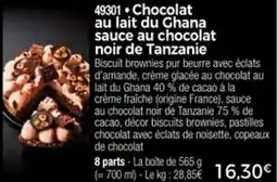 Thiriet Chocolat au lait du ghana sauce au chocolat noir de tanzanie offre