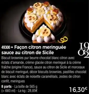 Thiriet Façon citron meringuée sauce au citron de sicile offre