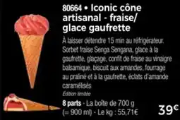 Thiriet Iconic cône artisanal fraise glace gaufrette offre