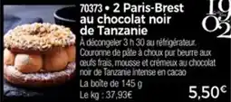 Thiriet 2 paris-brest au chocolat noir de tanzanie offre