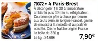 Thiriet 4 paris brest offre