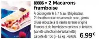 Thiriet 2 macarons framboise offre