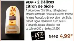 Thiriet 2 délices citron de sicile offre