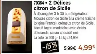 Thiriet 2 délices citron de sicile offre