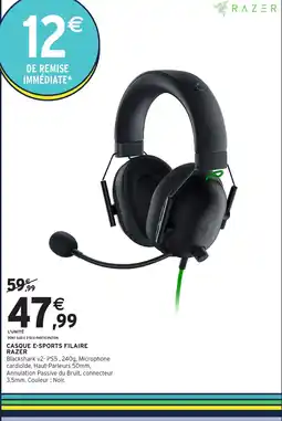 Intermarché Hyper RAZER Casque e-sports filaire offre