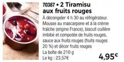 Thiriet 2 tiramisu aux fruits rouges offre