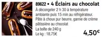 Thiriet 4 Éclairs au chocolat offre
