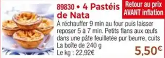 Thiriet 4 pastéis de nata offre