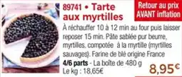Thiriet Tarte aux myrtilles offre
