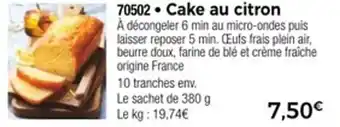 Thiriet Cake au citron offre