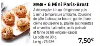 Thiriet 6 mini paris-brest offre
