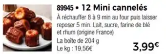 Thiriet 12 mini cannelés offre