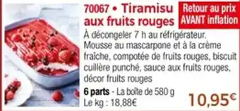 Thiriet Tiramisu aux fruits rouges offre