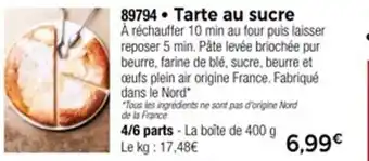 Thiriet Tarte au sucre offre