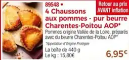 Thiriet 4 chaussons aux pommes pur beurre charentes poitou aop offre