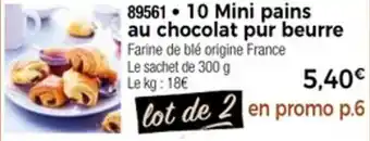 Thiriet 10 mini pains au chocolat púr beurre offre