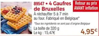 Thiriet 4 gaufres de bruxelles offre