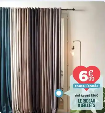 Centrakor Le rideau 8 œillets offre