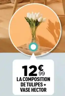 Centrakor La composition de tulipes + vase hector offre