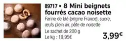Thiriet 8 mini beignets fourrés cacao noisette offre